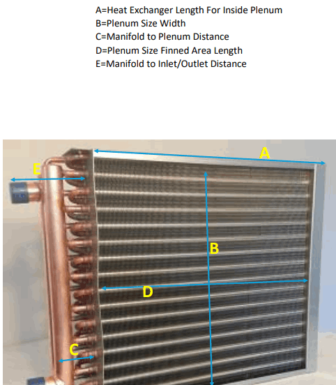 12x18 Water To Air Heat Exchanger - Hot Water Coil For Outdoor Wood Furnace